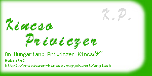 kincso priviczer business card